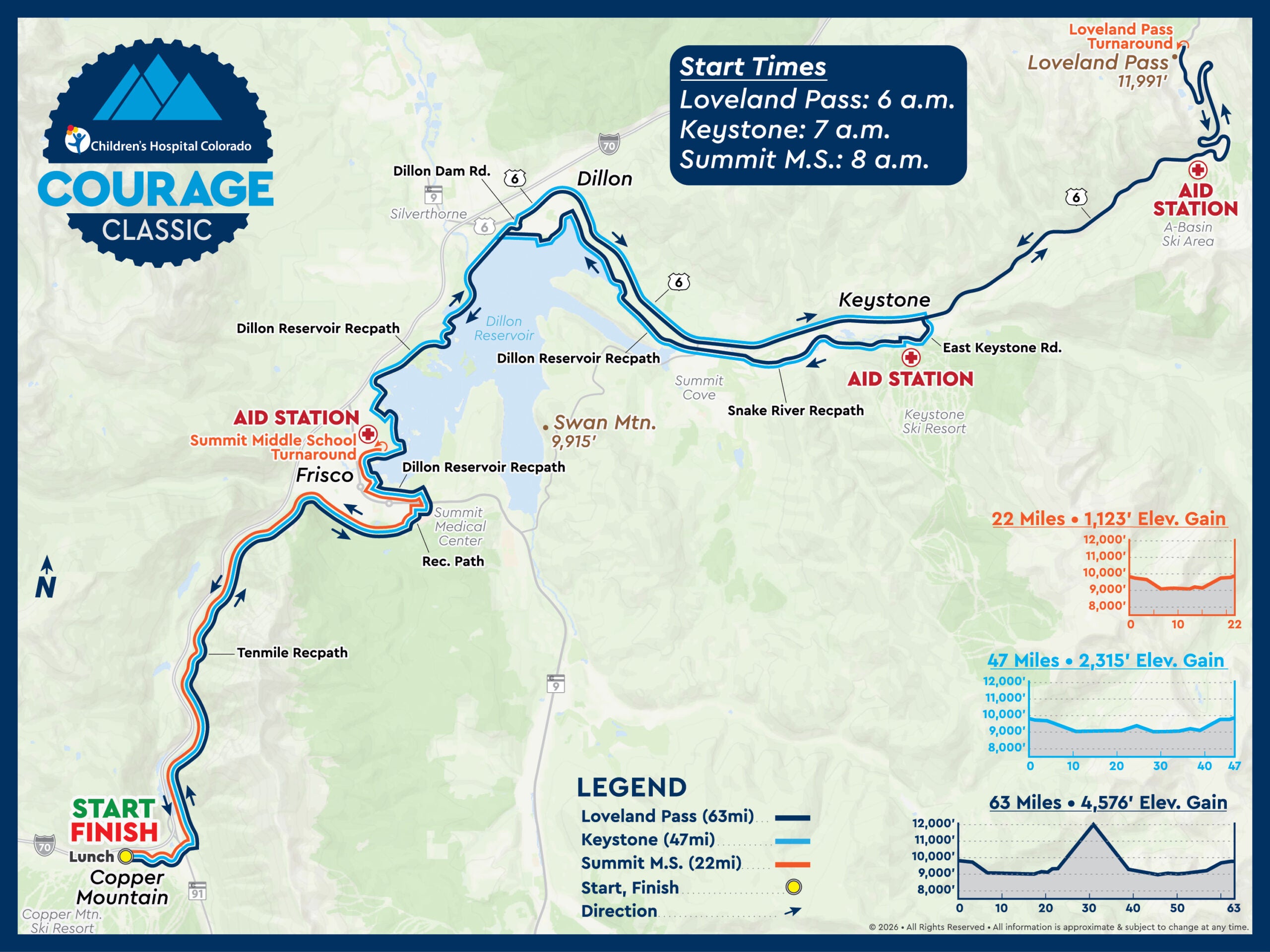 Courage Classic 2026 Sunday July 19 route map